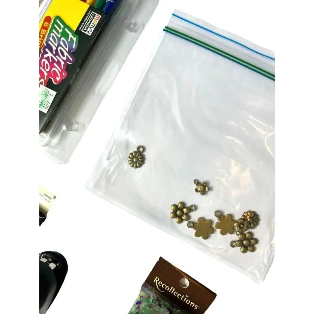 Craft Button Embellishment Lot Tools Letters Flowers Words More